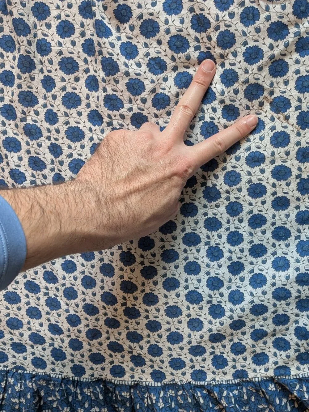 Emerson Fry India Collection Sundress Cotton Heritage Blue Flowers